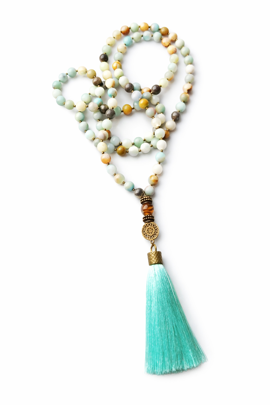 Mala de Amazonita Multicolor – Calma y Fluidez Interior