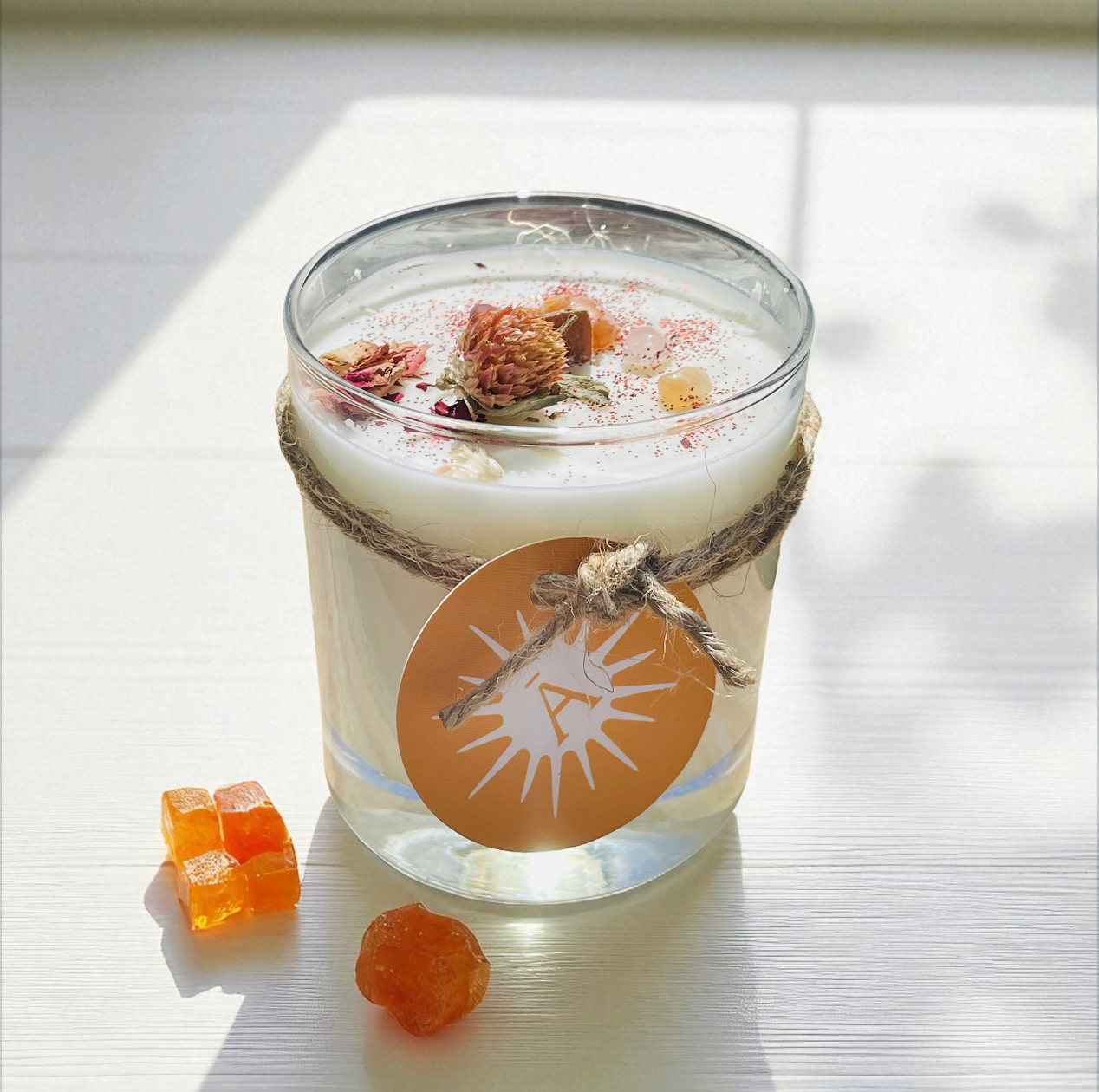 Vela de cera de soya en vaso