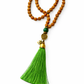Mala de Rudraksha con Borla Turquesa – Calma y Protección