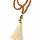 Mala de Rudraksha con Borla Turquesa – Calma y Protección