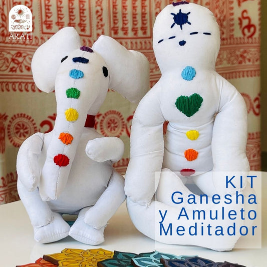 Ganesha y Amuleto Meditador